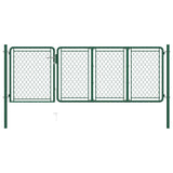 ZNTS Garden Gate Steel 100x350 cm Green 144439