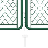 ZNTS Garden Gate Steel 125x350 cm Green 144440