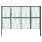 ZNTS Garden Gate Steel 200x350 cm Green 144443