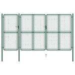 ZNTS Garden Gate Steel 150x395 cm Green 144447