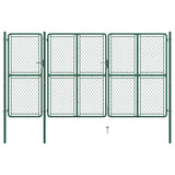 ZNTS Garden Gate Steel 150x395 cm Green 144447