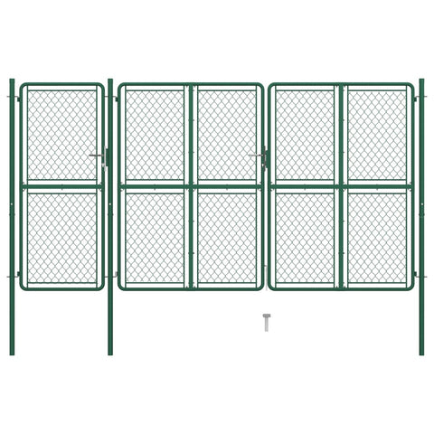 ZNTS Garden Gate Steel 150x395 cm Green 144447