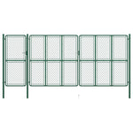ZNTS Garden Gate Steel 200x495 cm Green 144455