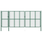 ZNTS Garden Gate Steel 200x495 cm Green 144455
