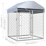 ZNTS Outdoor Dog Kennel with Roof 100x100x125 cm 144491