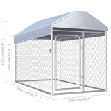 ZNTS Outdoor Dog Kennel with Roof 200x100x125 cm 144492
