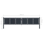ZNTS Garden Gate Steel 400x75 cm Anthracite 144529