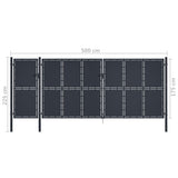 ZNTS Garden Gate Metal 5x2.25 m Anthracite 144545