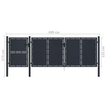 ZNTS Garden Gate Metal 4x1.75 m Anthracite 144549