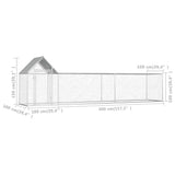 ZNTS Chicken Coop 5x1x1.5 m Galvanised Steel 144555