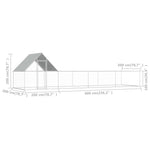ZNTS Chicken Coop 8x2x2 m Galvanised Steel 144558