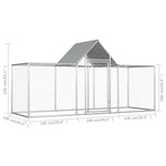 ZNTS Chicken Coop 3x1x1.5 m Galvanised Steel 144559