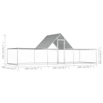 ZNTS Chicken Coop 6x2x2 m Galvanised Steel 144562