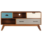 ZNTS TV Cabinet with 3 Drawers 110x35x50 cm Solid Acacia Wood 247936