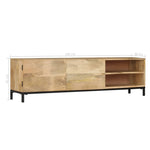 ZNTS TV Cabinet 145x30x41 cm Solid Mango Wood 247944