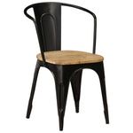 ZNTS Dining Chairs 2 pcs Black Solid Mango Wood 247319