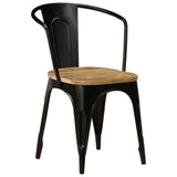 ZNTS Dining Chairs 2 pcs Black Solid Mango Wood 247319