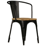 ZNTS Dining Chairs 2 pcs Black Solid Mango Wood 247319