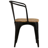 ZNTS Dining Chairs 2 pcs Black Solid Mango Wood 247319