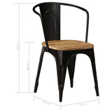 ZNTS Dining Chairs 2 pcs Black Solid Mango Wood 247319