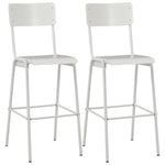 ZNTS Bar Chairs 2 pcs White Solid Plywood Steel 280080