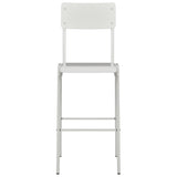 ZNTS Bar Chairs 2 pcs White Solid Plywood Steel 280080