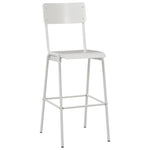 ZNTS Bar Chairs 2 pcs White Solid Plywood Steel 280080