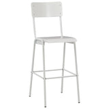 ZNTS Bar Chairs 2 pcs White Solid Plywood Steel 280080