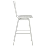 ZNTS Bar Chairs 2 pcs White Solid Plywood Steel 280080