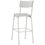 ZNTS Bar Chairs 2 pcs White Solid Plywood Steel 280080