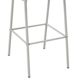 ZNTS Bar Chairs 2 pcs White Solid Plywood Steel 280080