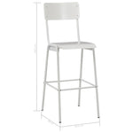 ZNTS Bar Chairs 2 pcs White Solid Plywood Steel 280080