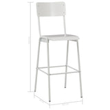 ZNTS Bar Chairs 2 pcs White Solid Plywood Steel 280080