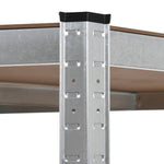 ZNTS Storage Shelf Silver 75x75x180 cm Steel and MDF 144265