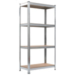 ZNTS Storage Shelves 2 pcs Silver 80x40x160 cm Steel and MDF 144267