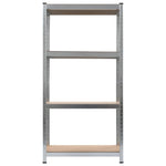 ZNTS Storage Shelves 2 pcs Silver 80x40x160 cm Steel and MDF 144267