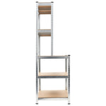 ZNTS Storage Shelf Silver 100x60x180 cm Steel and MDF 144270
