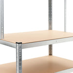 ZNTS Storage Shelf Silver 100x60x180 cm Steel and MDF 144270