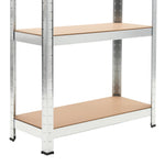 ZNTS Storage Shelves 3 pcs Silver 75x30x172 cm Steel and MDF 144272