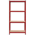 ZNTS Storage Shelves 2 pcs Red 80x40x160 cm Steel and MDF 144276