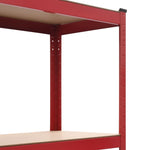 ZNTS Storage Shelves 2 pcs Red 80x40x160 cm Steel and MDF 144276