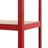 ZNTS Storage Shelves 2 pcs Red 80x40x160 cm Steel and MDF 144276