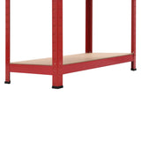 ZNTS Storage Shelves 2 pcs Red 80x40x160 cm Steel and MDF 144276