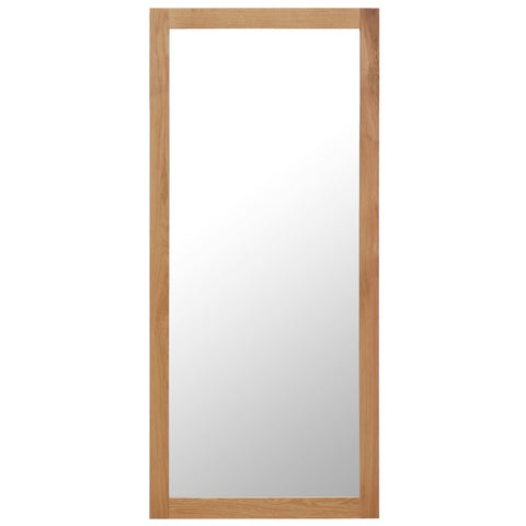 ZNTS Mirror 50x140 cm Solid Oak Wood 247459