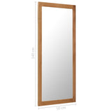 ZNTS Mirror 50x140 cm Solid Oak Wood 247459