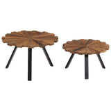 ZNTS Coffee Tables 2 pcs Solid Reclaimed Wood 247933