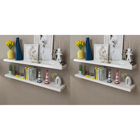 ZNTS Wall Shelves 4 pcs White 120 cm 276000