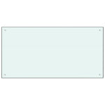 ZNTS Kitchen Backsplash White 120x60 cm Tempered Glass 249465