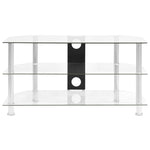 ZNTS TV Cabinet Transparent 96x46x50 cm Tempered Glass 249540