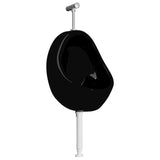 ZNTS Wall Hung Urinal with Flush Valve Ceramic Black 143992
